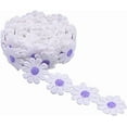 thumbnail image 1 of ABPETE 15 Yards 1inch Daisy Lace Trim Flower, Applique Lace Ribbon for Gift Wrapping DIY Sewing Craft Wedding Dress,Making Dreamcatchers Tassel Embellishment Decorations(Purple), 1 of 8