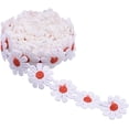 thumbnail image 1 of ABPETE 15 Yards 1inch Daisy Lace Trim Flower, Applique Lace Ribbon for Gift Wrapping DIY Sewing Craft Wedding Dress,Making Dreamcatchers Tassel Embellishment Decorations(Red), 1 of 8