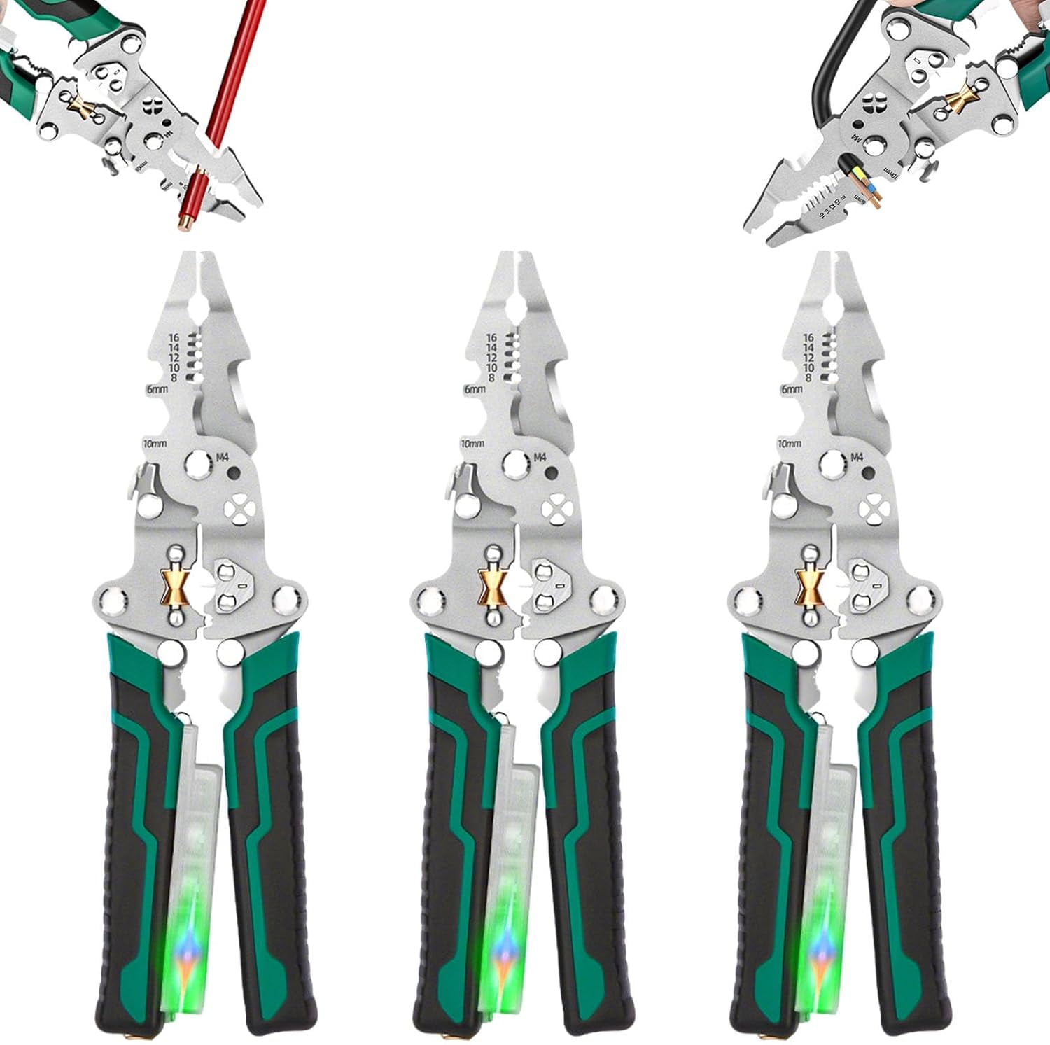 ABPETE 18 in 1 Foldable Wire Stripper, Multifunctional Folding Professional Wire Cutters, Electrical Multitool for Stripping, Cutting, Crimping, Crimper, Twister(3)