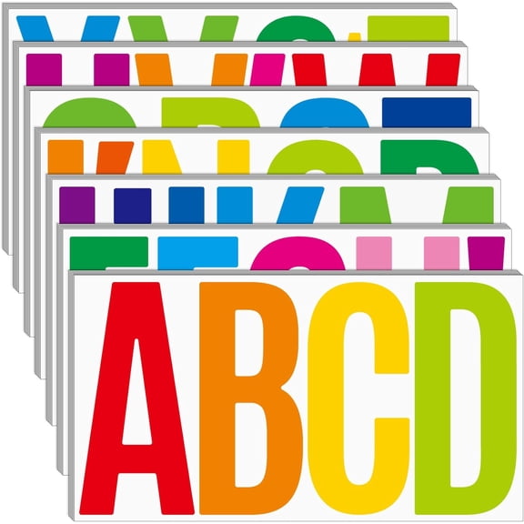 ABPETE 190 Pcs 35 Sheets Bulletin Board Letters for Classroom Large 6 Inch Alphabet Letter Stickers Self Adhesive Letters for Bulletin Board Display Home School(Colorful)