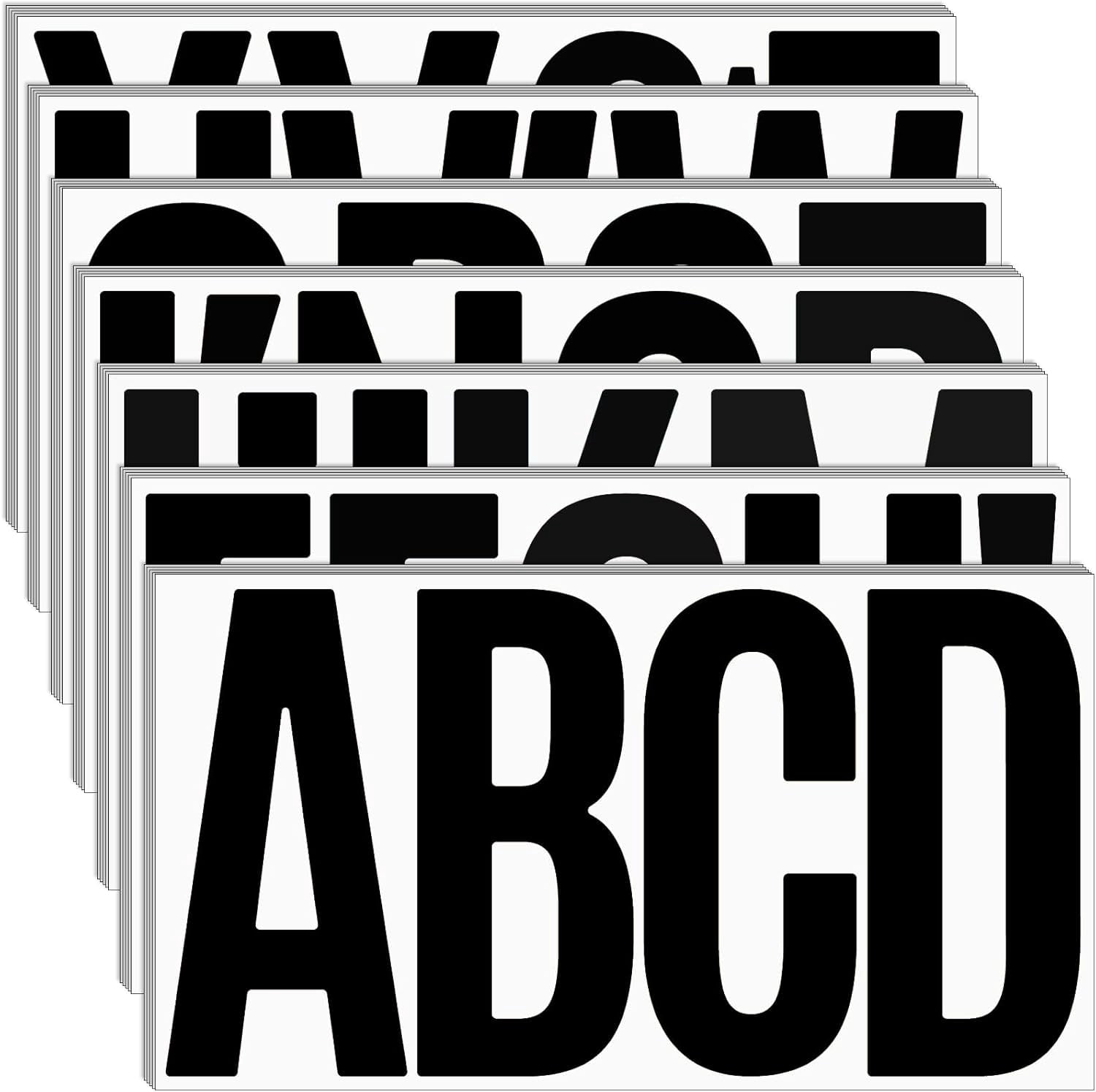 ABPETE 190 Pcs 35 Sheets Bulletin Board Letters for Classroom Large 6 Inch Alphabet Letter Stickers Self Adhesive Letters for Bulletin Board Display Home School(Black)