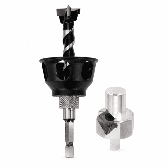 ABPETE 19mm Drill Bit Dog Hole Tool Set, Vertical Drill Locator Straight Hole Drilling Fixture for Bench
