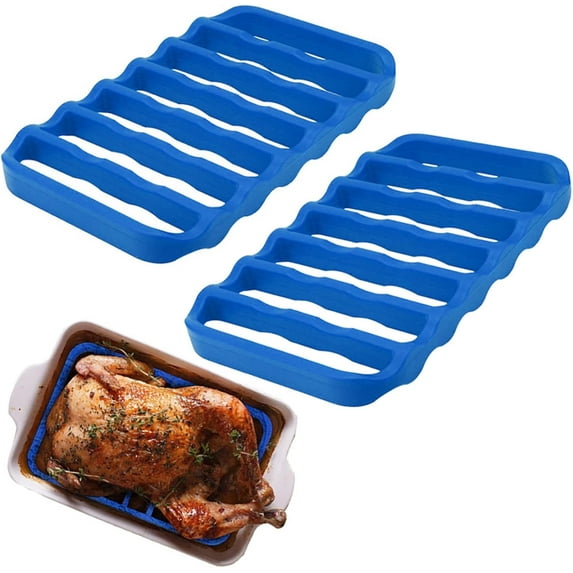 ABPETE 2 Pack Silicone Roasting Racks Non Stick Easy-Clean Cooling Rack ...