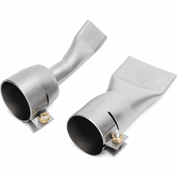 ABPETE 2-Piece Flat Welding Nozzle Set, 20 mm and 40 mm Stainless Steel Hot Air Gun Tips with 32 mm Clamp Inlet for Plastic Welding, Heat Shrinking and Repair