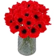 thumbnail image 1 of ABPETE 20PCS Red Poppy Flowers Artificial 19.4" PU Real Touch Faux Poppies Fake Flower Bulk for Wedding Bouquets Floral Arrangements Centerpiece Corsages Home Table Garden Party Decor(Red), 1 of 14