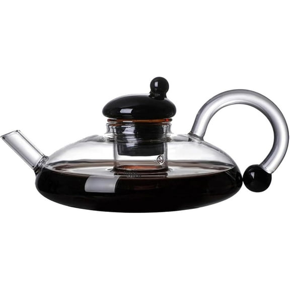 ABPETE 20oz Glass Teapot Set with Infuser,Upgraded Filtration System for Loose Leaf Tea, Coffee & Herbal Brewing