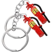 ABPETE 2Pcs Mini Fire Extinguisher Keychain Tiny Firefighter Keyring Stainless Steel Key Chain with Small Fire Extinguisher Charms for Firefighter Graduation Gift - 3.1X1.2in