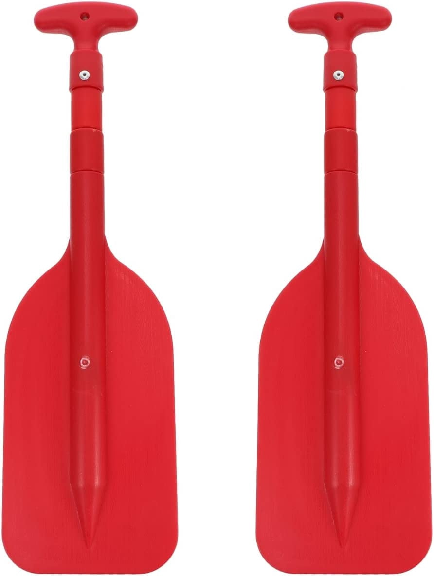 ABPETE 2Pcs Telescopic Kayak Paddle Rafting Boat Paddle Canoe Oars Plastic Aluminum Alloy Boat Oars(Red)