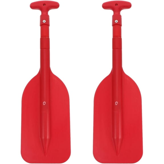ABPETE 2Pcs Telescopic Kayak Paddle Rafting Boat Paddle Canoe Oars Plastic Aluminum Alloy Boat Oars(Red)