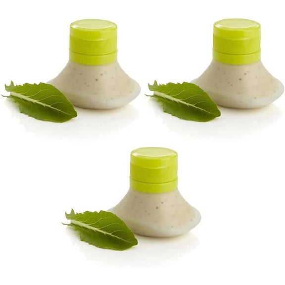 ABPETE 3 Packs Portable Salad Dressing Containers, Silicone Squeeze Bottle Leak Proof Cap Kitchen Tool Small Dip Condiment Dispensers Mini Food Storage Containers (3)
