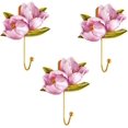 thumbnail image 1 of ABPETE 3 Pcs Resin Flower Wall Hooks Creative Tulip Wall Mounted Hooks for Hanging Coat Hat Towel Bag Key Hooks Living Room Bathroom Vintage Wall Decor, 1 of 7