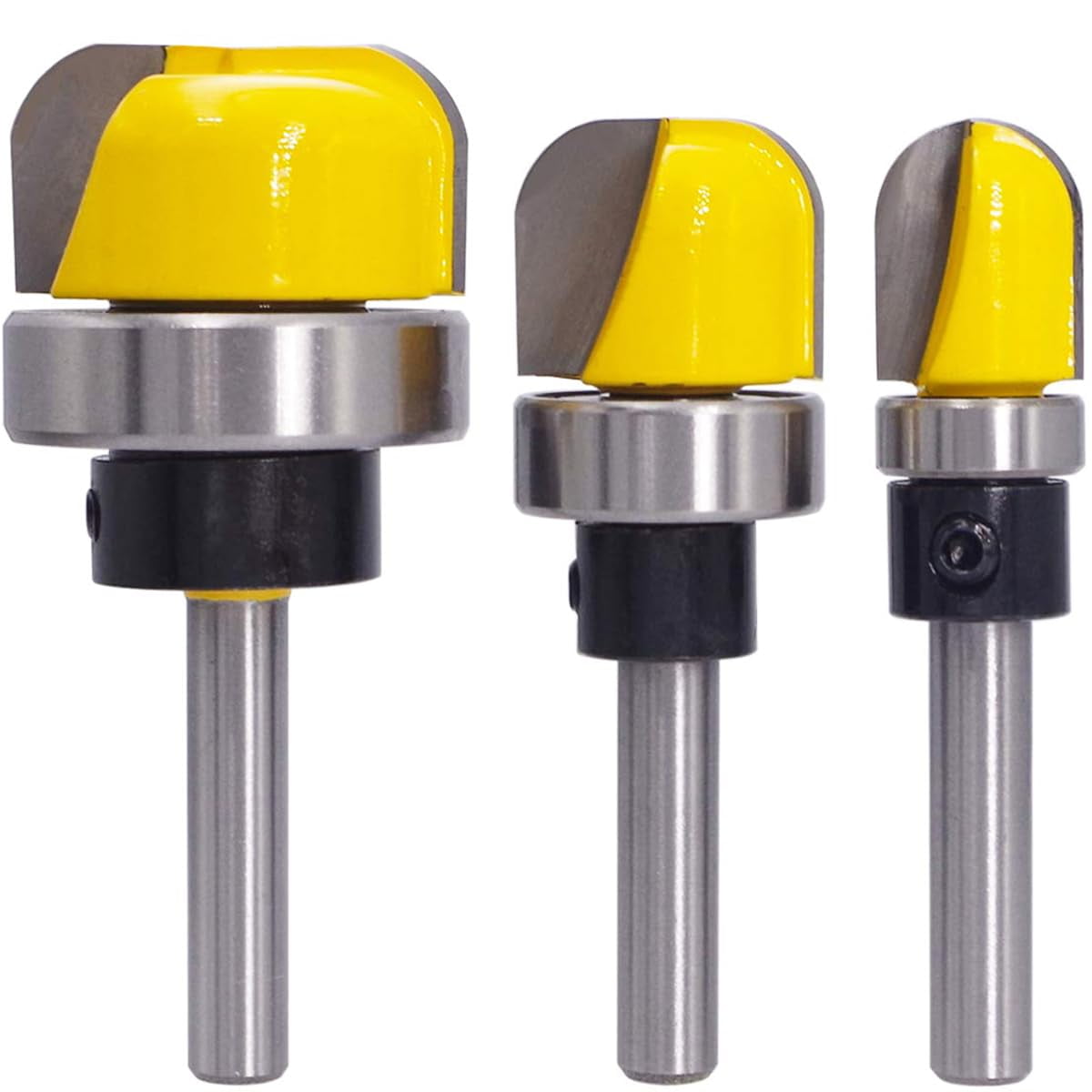 ABPETE 3-Piece Bowl and Tray Router Bit Set,Shank Dish Carving Bits for Woodworking, Create Bowls, Trays and Plates with Professional Ease