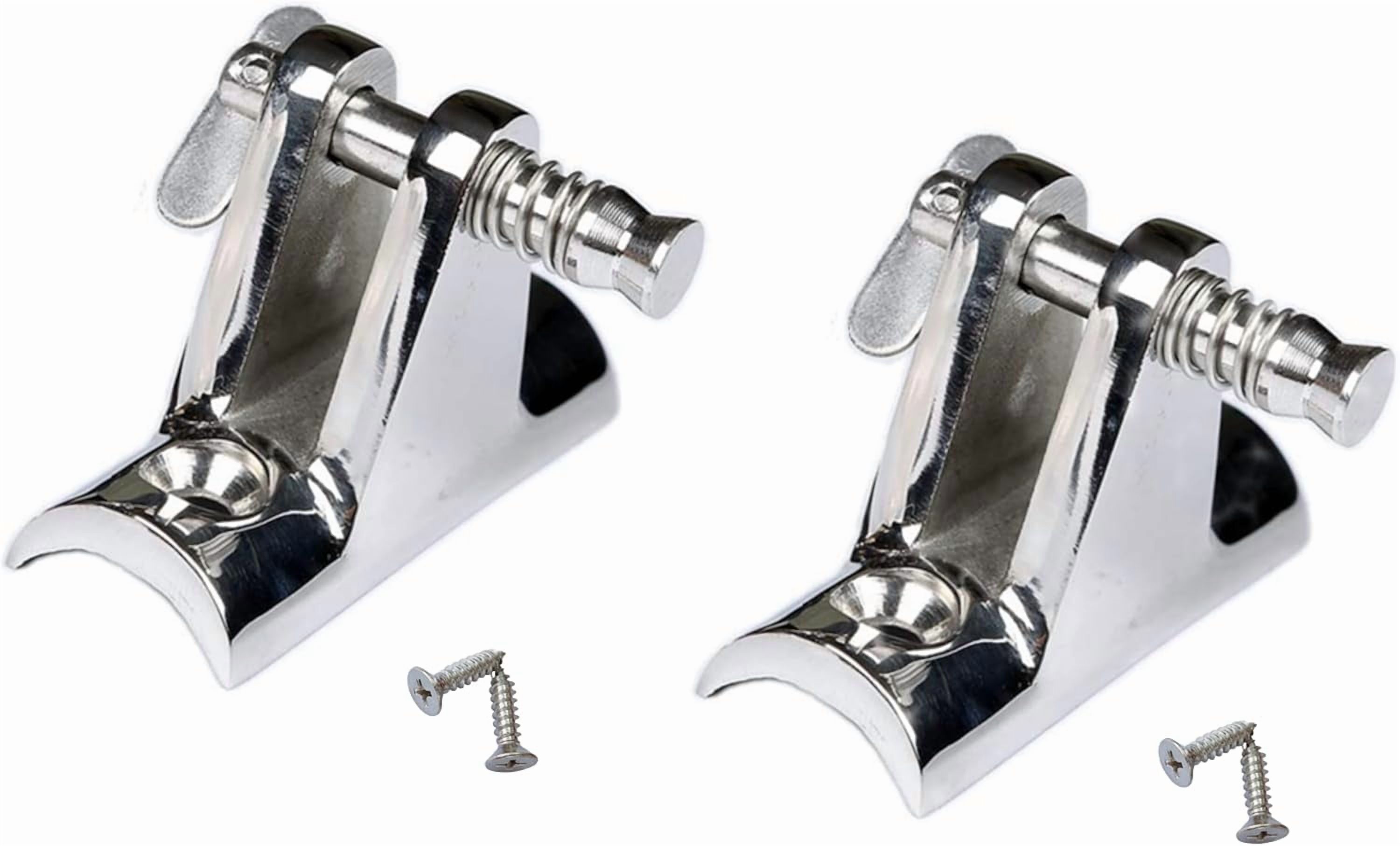 ABPETE 316 stainless steel hinges, Stainless Steel 316 Pair of Bimini Top Deck Hinge ,90°Fitting Concave Base Hardware with Quick Release Pin with Fasteners