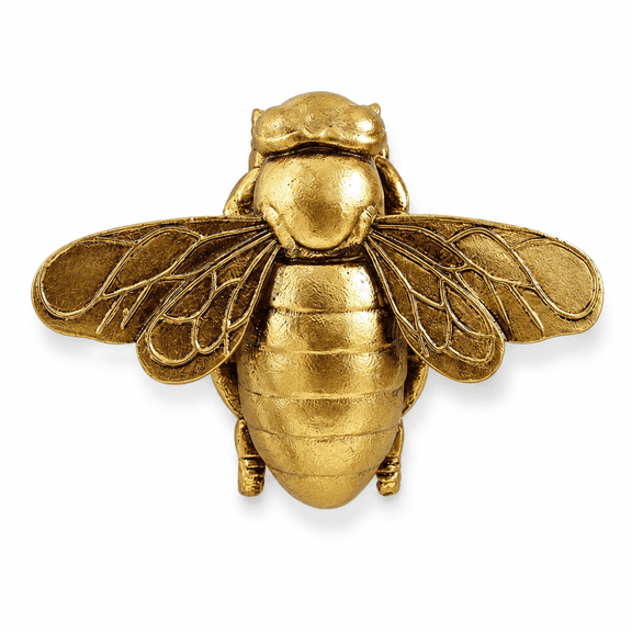 ABPETE 3D Bee Wall Sculpture,Resin Honey Bee Decor, Hanging Art for Bee Lovers & Collectors, Nature-Inspired Wall Accent (7.87 * 5.51 in,Antique Gold)