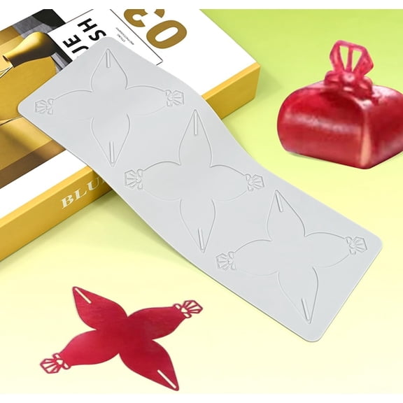 ABPETE 3D Gift Box Shape Silicone Molds for Baking Chocolate, Polymer Clay, and Sugar Craft Hollow Candy, Lace Fondant Mold for Cupcake, Cake, and Dessert Decorating (G_Gift Box)