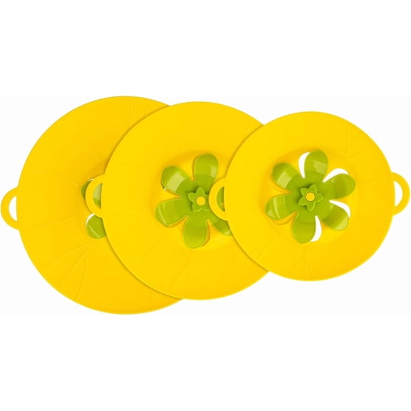 ABPETE 3PCS Spill Stopper Lid Cover Boil Over Safeguard Pot Cover Silicone Spill Stopper Lid Multi-Function Lid Cover for Kitchen Cooking