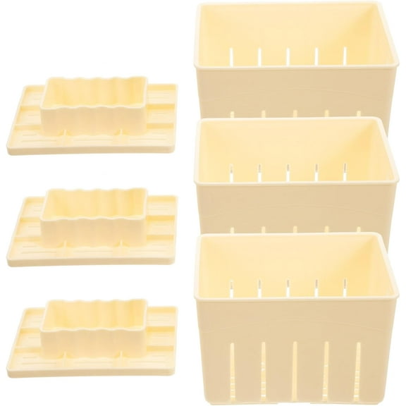 ABPETE 3PCS Tofu Press Mould, Plastic DIY Homemade Tofu Cheese Maker Pressing Mould Tofu Making Kit Kitchen Tools