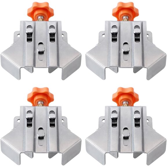 ABPETE 4 PCS Multipurpose Stainless Steel 90 Degree Corner Clamp,Stainless Steel Right Corner Clamps for Woodworking, Right Angle Clip Fixer Tools (Open Type)
