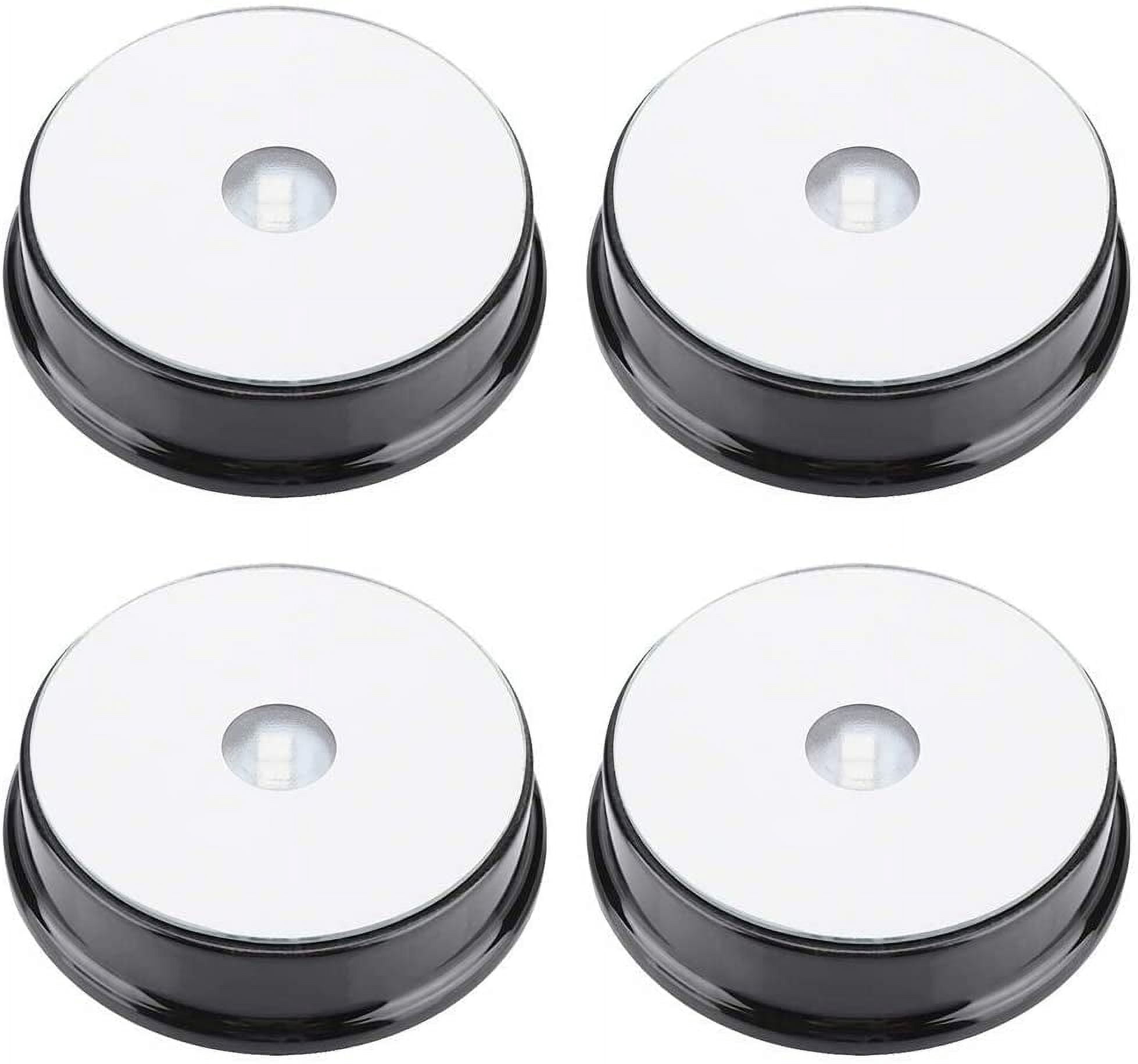ABPETE 4 Pcs LED Crystal LED Display Base, Seven Color LED Light Base ...