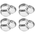 ABPETE 4 Pcs Soy Sauce Dish Stainless Steel Divided Dip Bowls Korean 3 ...