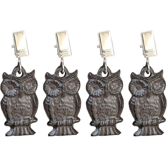 ABPETE 4 Pieces Owl Tablecloth Weights Clips on Tablecloth Weights Windproof Portable Decorative Table Covers Clamp for Party Garden