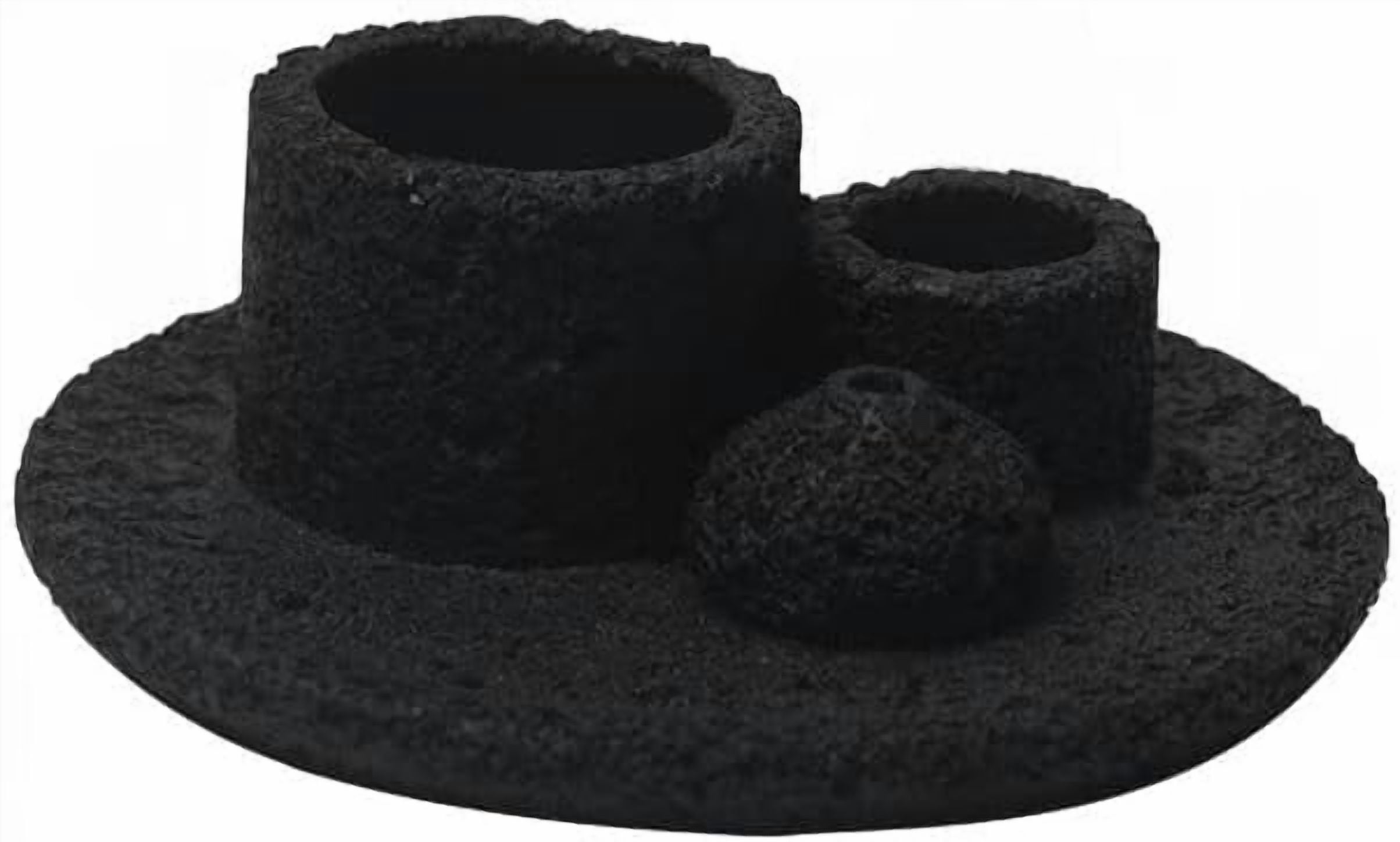 ABPETE 4-in-1 Cement Holder for Incense Sticks, Palo Santo, Sage Sticks & Candles - Multi-Purpose Burner for Aromatherapy & Meditation (Black)