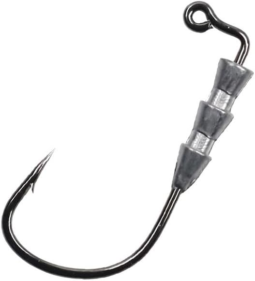 ABPETE 40 pcs Fishing Weighted Worm Hooks for Soft Plastics Lures Jig Head Hooks Swimbait Bass