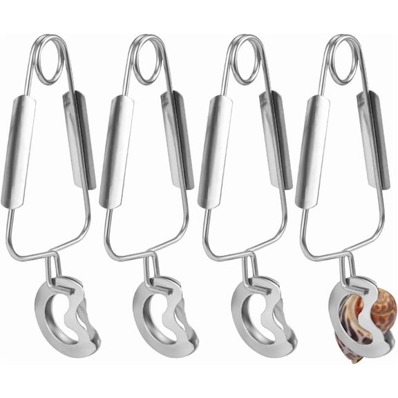 ABPETE 4PCS Stainless Steel Escargot Snail Tongs Kitchen Baking Tongs Food Tongs Cooking Tools for Cooking Restaurant Serving, 6Inch