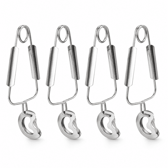 ABPETE Escargot Snail Tongs, 4-Pack Stainless Steel Shell Holders with Spring Grip for Serving Snails, Seafood and Appetizers, 5.91 Inches