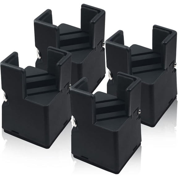 ABPETE 4Pcs Adjustable Furniture Risers with Screw Clamp, Sturdy Desk Risers for Desk Legs, Bed Risers Heavy Duty, Table Risers for Chair Frame Width from 0.8-1.6in, Supports 4409lbs (2In)