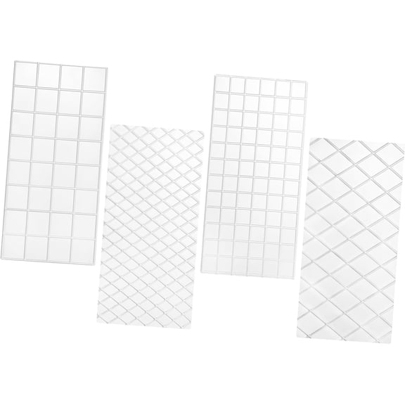 ABPETE 4Pcs Fondant Impression Mat for Cake, Diamond Quilted Grid Texture Fondant Embosser, Transparent Plastic Fondant Mat, Fondant Tools for Cake Decorating