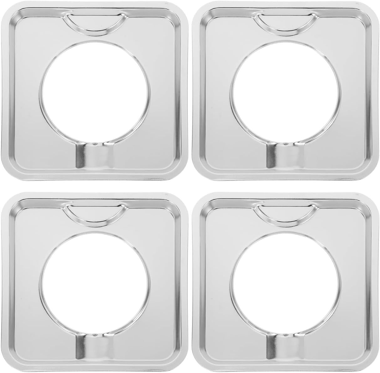 ABPETE 4pcs Square Gas Stove Burner Drip Pans Heavy Duty Heat Resistant Covers for Oil Splatter Prevention Compatible with Electric and Gas Range Easy to Clean Maintain