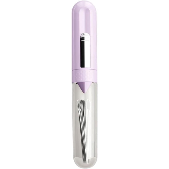 ABPETE 5 in 1Needle Threader, Threader for Quick Threading with Seam Ripper, Needle Minder, Thimble & 8 Sewing Needles, for Hand Sewing, Knitting, Cross Stitch, Embroidery, Thread Removal (Purple)