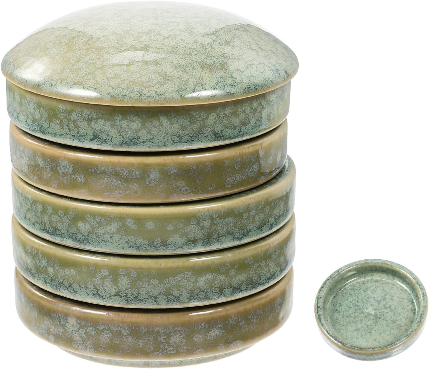 ABPETE 5 Layers, Stack-able Paint Plate, Porcelain Chinese Painting Mixing Trays, Watercolor Paint, Ink Mixing Tray, Artist Paint Coloring Tray with Lid