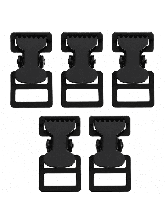 5 Pcs Metal Webbing Clips, Heavy Duty Strap Clamp Buckles, 2.36 in Adjustable Luggage Backpack Hardware for Bags, Belts, Straps and DIY Projects