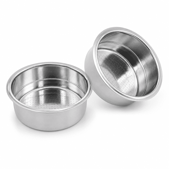 ABPETE 51mm Coffee Filter Basket, 2PCS Stainless Steel Double Layer Pressurized Espresso Basket for Home and Caf Espresso Makers