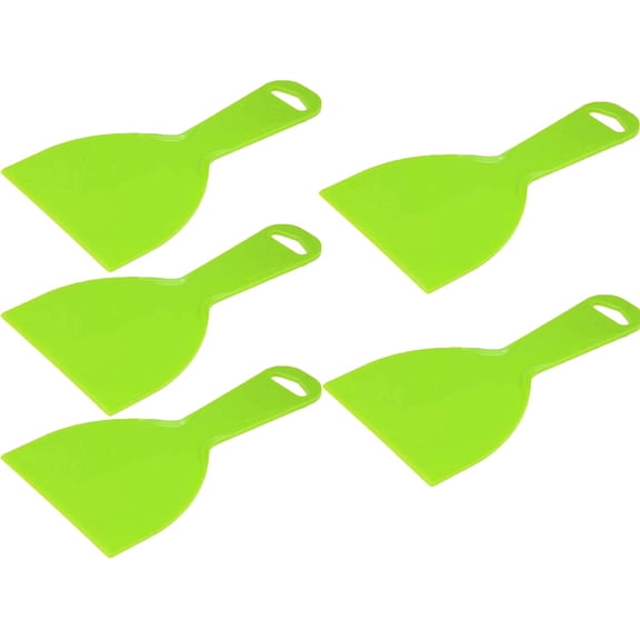 ABPETE 5Pcs Putty Scraper 4" Plastic Flexible Putty Knives,Disposable Spreader Flexible Plastic Paint Scraper Tool for Spackling, Taping Drywall Wall Painting (4")
