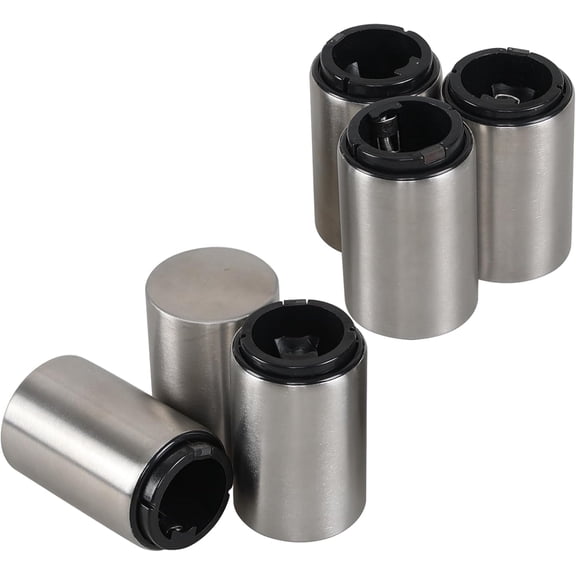 ABPETE 6-Pack Magnetic Push down Bottle Cap Opener, Stainless Steel Beer Bottle Opener, Silver