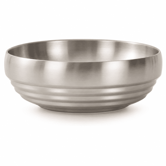 ABPETE 7.4 Inch Decorative Catch All Bowl, Silver Metal Key Holder for Entryway Table, Brushed Finish Organizer for Jewelry, Fruit, Small Essentials and Home Decor