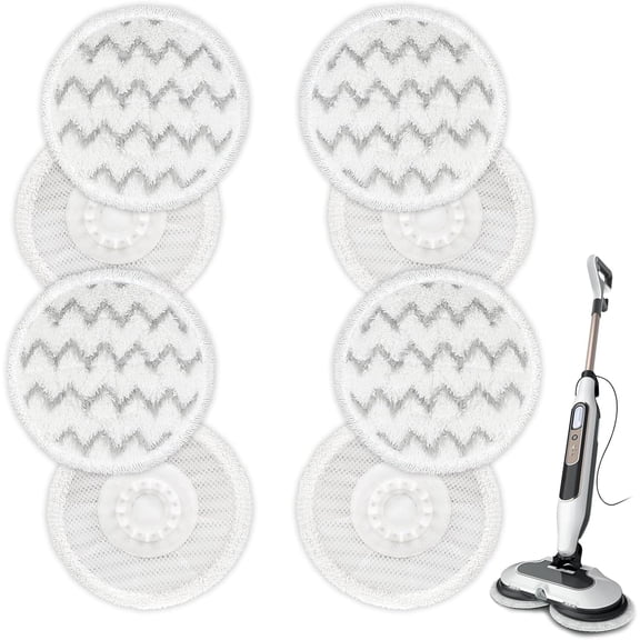 ABPETE 8 Pack Mop Pads Replacement for Shark S8000 S8001 S8200 S820 S8201 S7001 S7201 S7000 S7005 S7020 S7001 S7020 7001 S7201 7003 Steam Mop, Dirt Grip Soft Scrub Pads