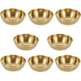 thumbnail image 1 of ABPETE 8Pcs 3.3inch Stainless Steel Sauce Dishes Round Mini Individual Saucers Bowl, Seasoning Dishes Sushi Dipping Bowl Appetizer Plates, for Sushi,Side Dishes,Dessert,Tomato Sauce,Soy,BBQ - Golden, 1 of 7