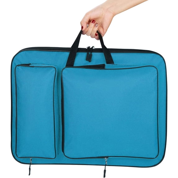 ABPETE A3 Art Portfolio Carry Case Bag Drawboard Tote Handheld Storage Portable Shoulder Lightweight Box for 8k Sketch Pad Artist Drawing Painting Supplies