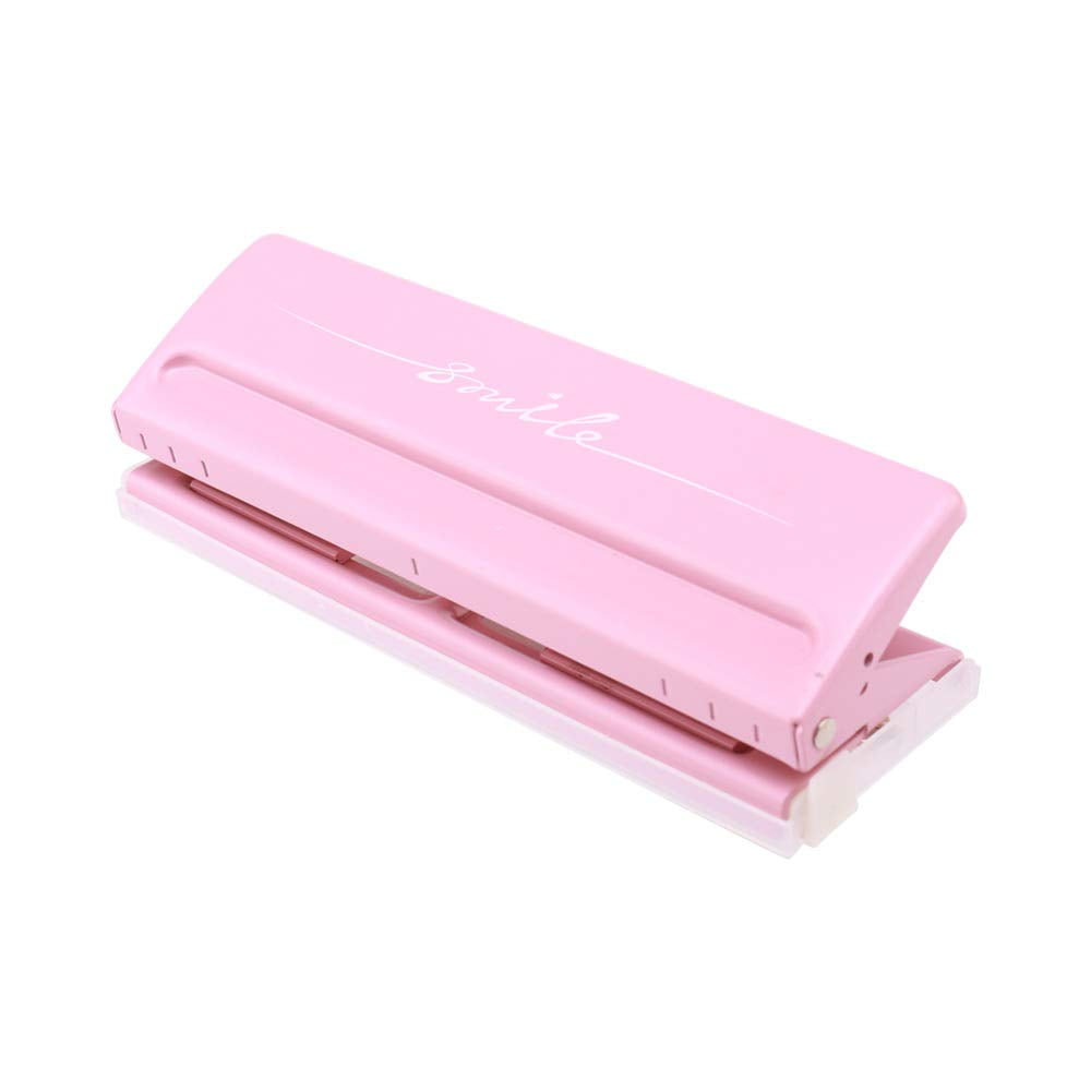 ABPETE Adjustable 6-Hole Desktop Punch, Puncher for A4 A5 A6 B7 Dairy Planner Organizer Six Ring Binder with 6 Sheet Capacity