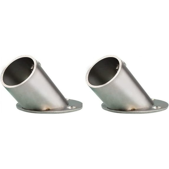ABPETE Adjustable Closet Rod Bracket: 2PCS Stainless Steel Flange Socket Bracket Support Holder Closet Pole Holder - Fit 1 Inch Diameter Rod
