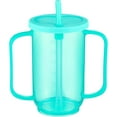 thumbnail image 1 of ABPETE Adult Sippy Cups for Elderly 12 oz Straw Sippy Cups with 2 Handles No Spill for Adults Spill Proof Dysphagia Cup for Disabled Patients(Turquoise), 1 of 6