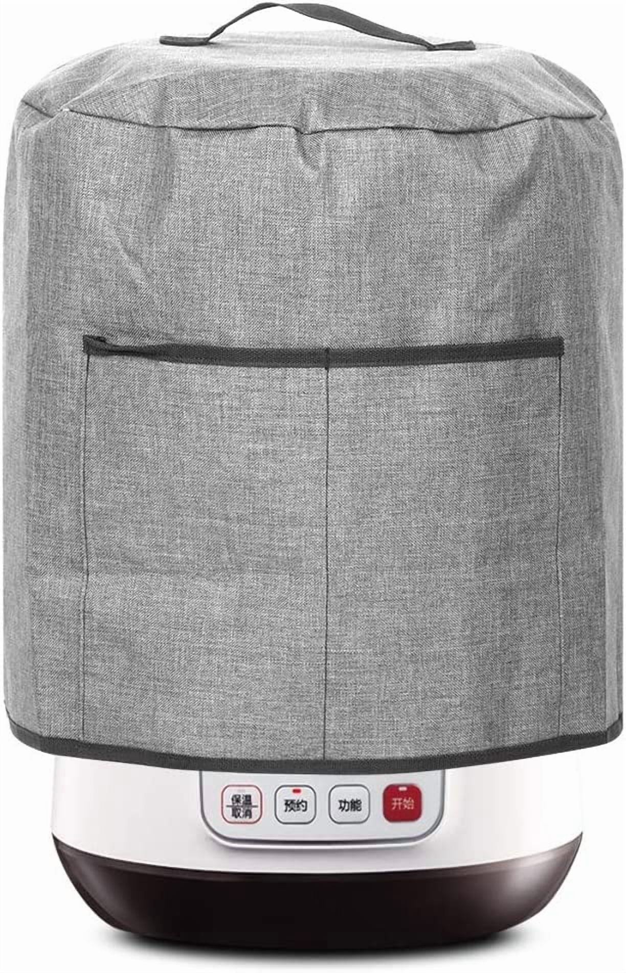 ABPETE Air Fryer Dust Cover, Waterproof Insulated Protective Cover Bag with Pocket and Handle for Electric Pressure Cooker Air Fryer Rice Cooker Steamer, 38 x 38.7 cm(Grey)
