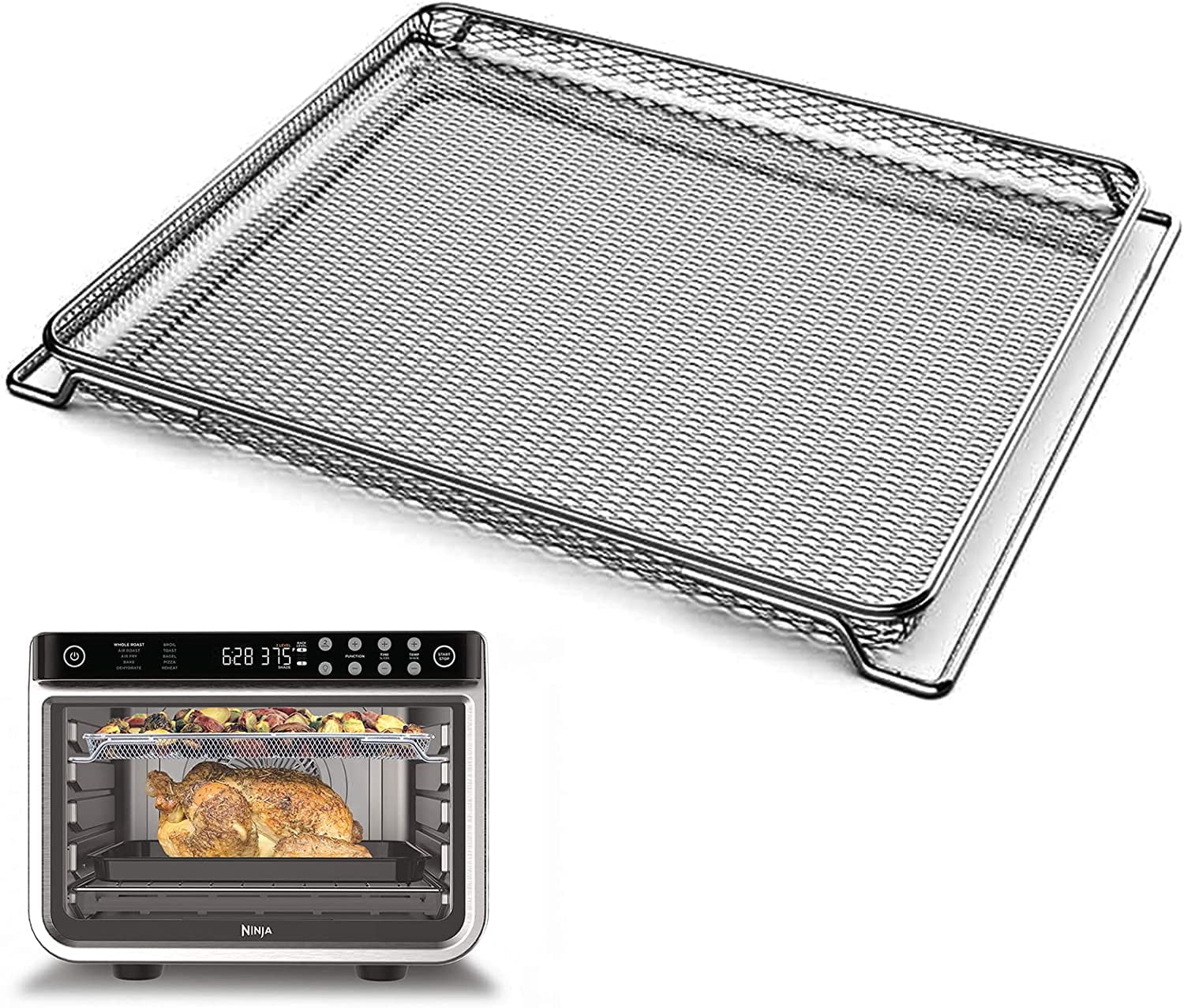 ABPETE Air Fryer Oven Basket, Original Replacement Baking Trays for NINJA DT201 DT251 Foodi Digital Air Fryer Oven, Mesh Basket, Ideal Accessories for Air Frying and Dehydrating