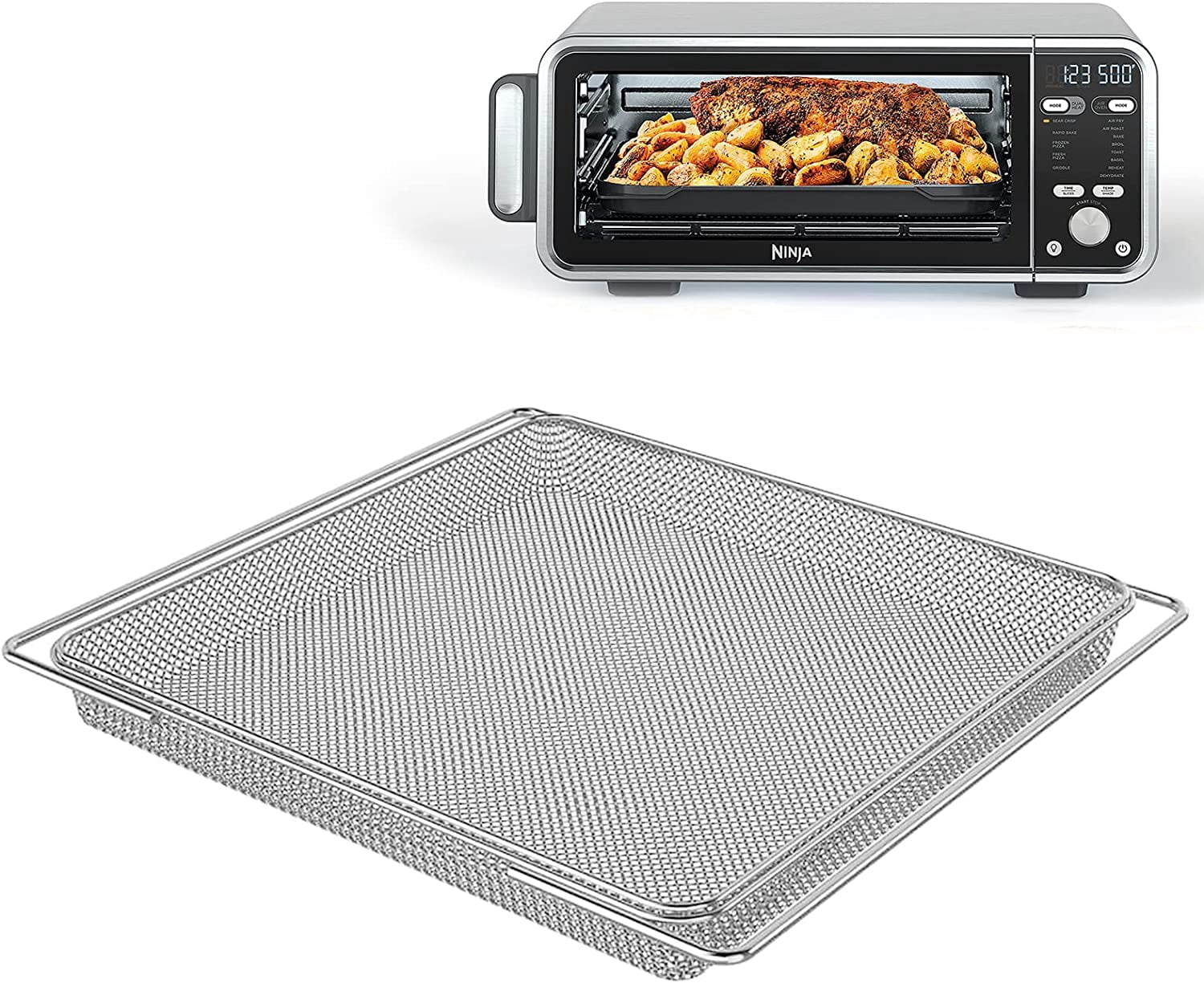 ABPETE Air Fryer Oven Basket, Original Replacement Baking Trays for NINJA SP300 SP301 SP351 Foodi Digital Air Fryer Oven, Mesh Basket, Ideal Accessories for Air Frying and Dehydrating