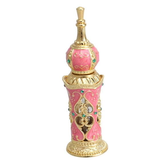 ABPETE Antique Perfume Bottles,Vintage Refillable Perfume Vial - Middle Eastern Style Glass Bottle  Floral Vine for Essential Oils, Wedding Centerpiece & Home Decor