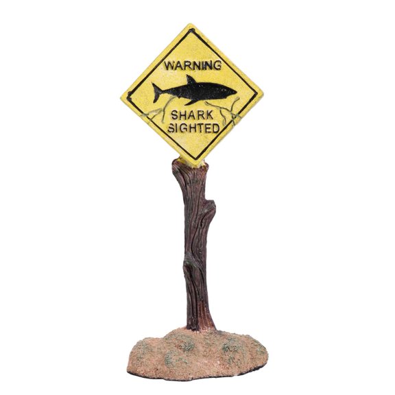 ABPETE Aquarium Funny Ornaments Shark Warning Signs Fish Tank Resin Decoration Craft Landscape Dcor for Aquarium Fish Tank Home